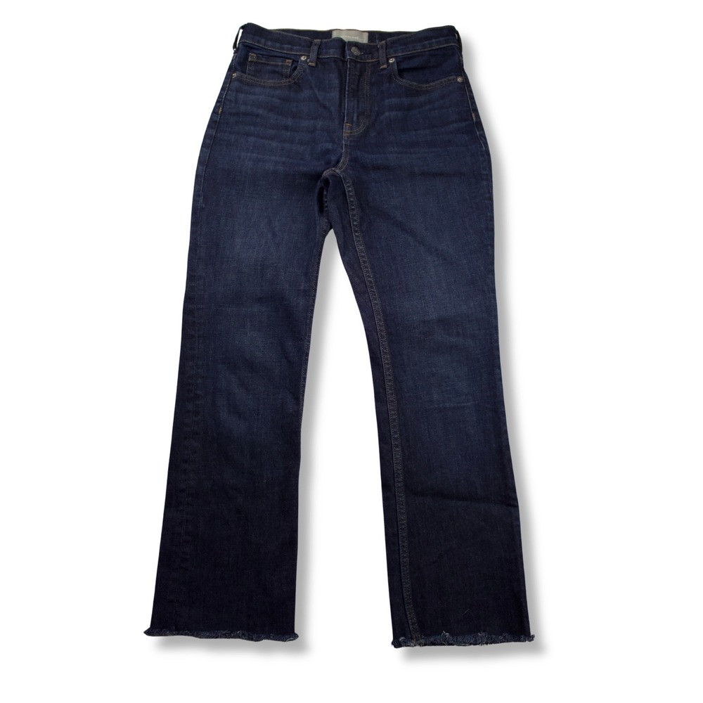 Everlane Straight Leg Jeans Raw Hem Dark Wash Denim Womens Blue 27 Regular